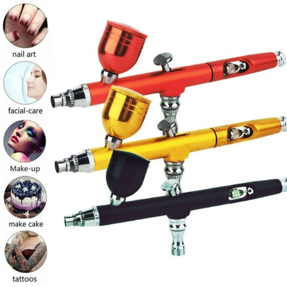 Airbrush Compressor Kit - ชุดพ่นสีแบบพกพาพร้อมคอมเพรสเซอร์สำหรับเพ้นท์เล็บ แอร์บรัชแบบ Dual Action