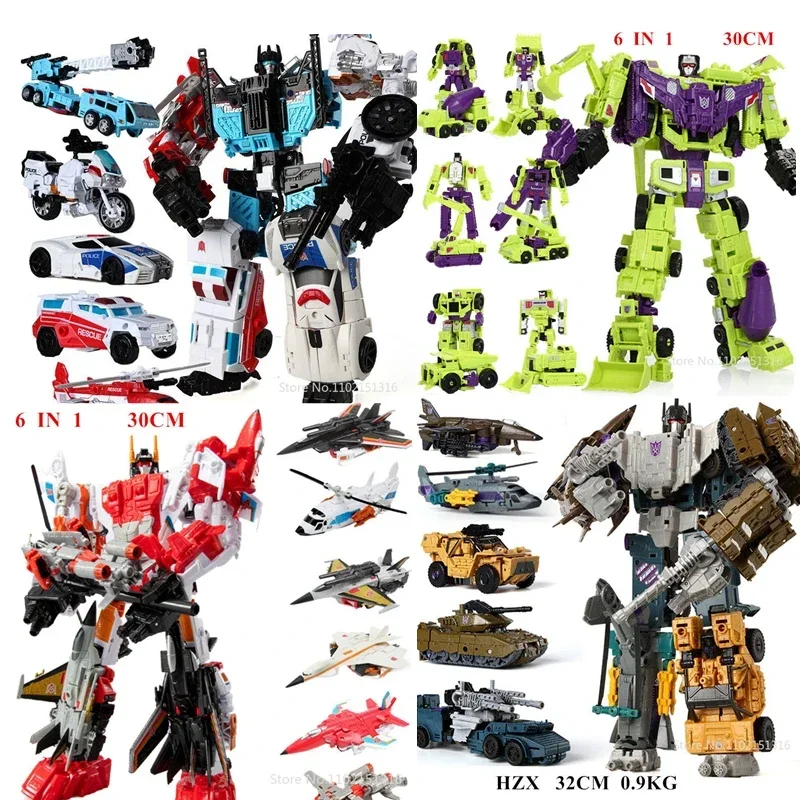 Model Kit Transformers - Transformation หุ่นยนต์ของเล่น HZX Defensor Bruticus Superion