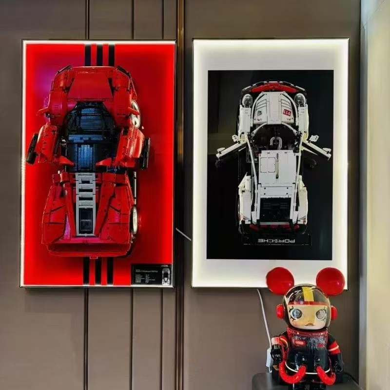 Model Kit Ferrari - แผ่นติดผนังสำหรับโชว์ เหมาะสำหรับเลโก้ เทคนิคอล เฟอร์รารี่ เดย์โทน่า SP3
