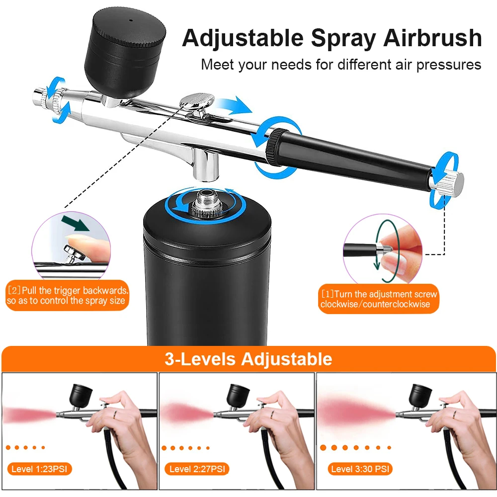 ชุดแอร์บรัชแบบพกพาพร้อมคอมเพรส - Airbrush Compressor Kit บทวิจารณ์และราคา