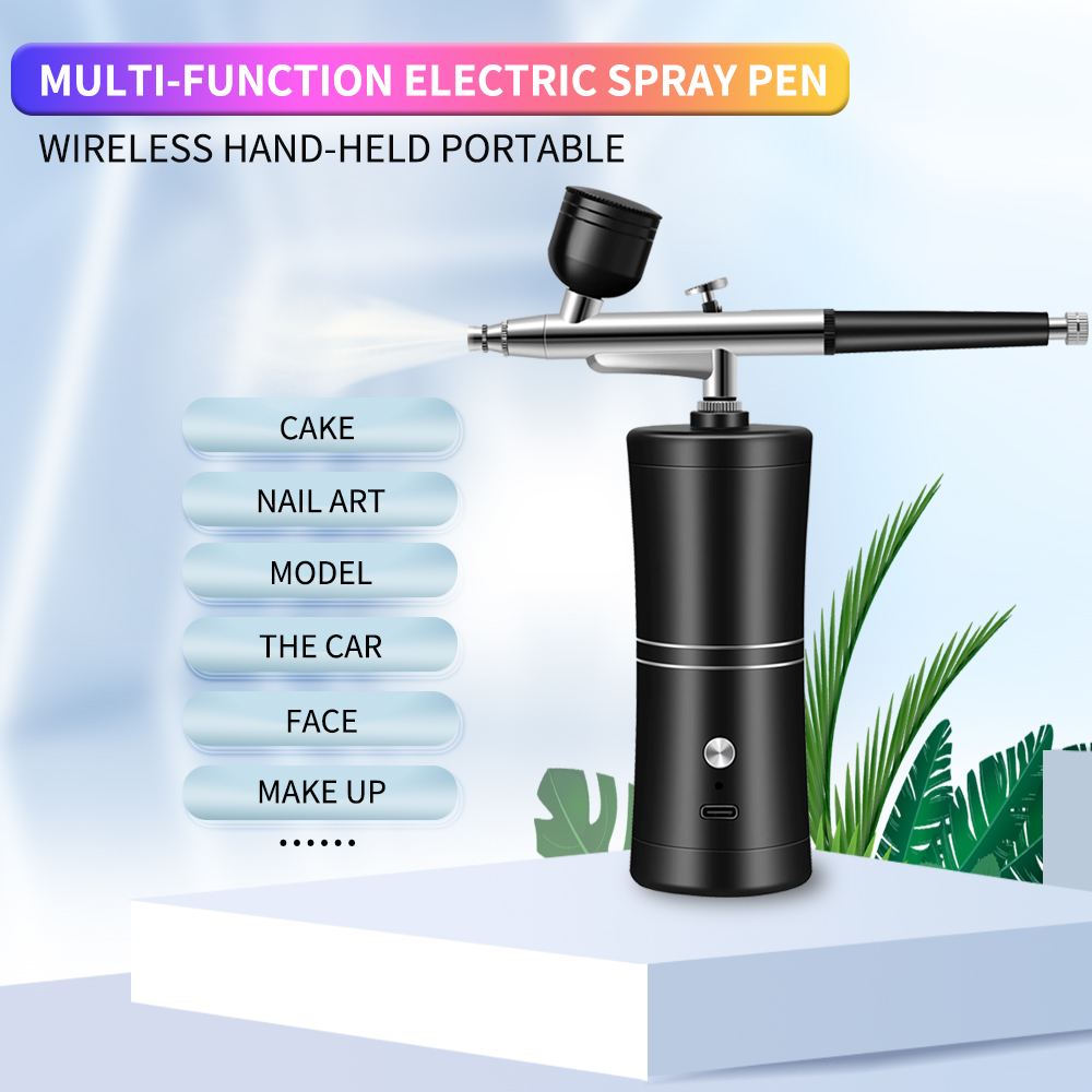 แอร์บรัชไร้สายแบบพกพา ชาร์จไฟไ - Airbrush Compressor Kit บทวิจารณ์และราคา